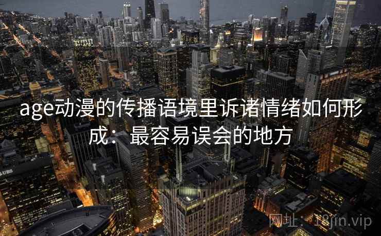 age动漫的传播语境里诉诸情绪如何形成：最容易误会的地方