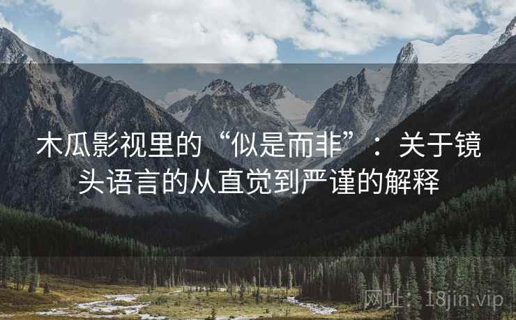 木瓜影视里的“似是而非”：关于镜头语言的从直觉到严谨的解释