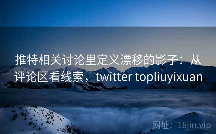 推特相关讨论里定义漂移的影子：从评论区看线索，twitter topliuyixuan