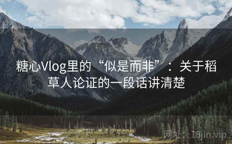糖心Vlog里的“似是而非”:关于稻草人论证的一段话讲清楚 糖心Vlog里的“似是而非”:关于稻草人论证的一段话讲清楚